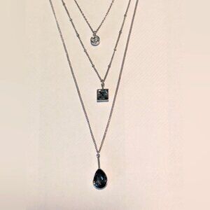 Touchstone Crystal Swarovski Tri-Me Necklace Three Crystals